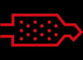 Land Rover dashboard showing exhaust filter